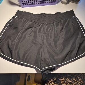 Athletic Works Black Women's Running Shorts with White Trim